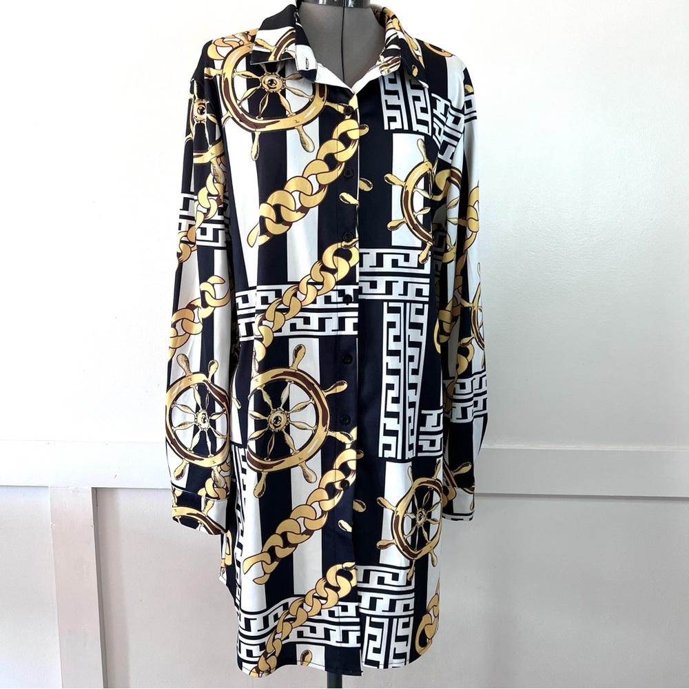 BUTTON-DOWN SHIRT OR SHIRT DRESS-3X